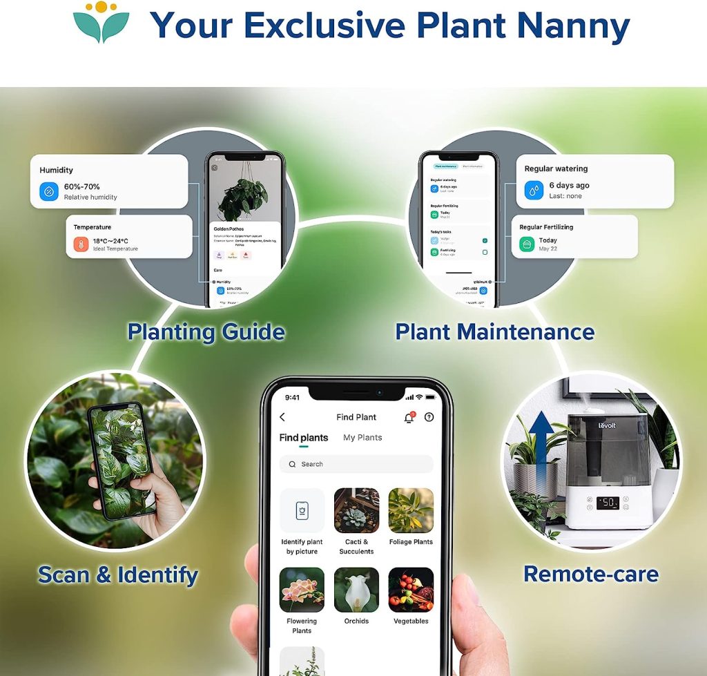 Taking care of plants with the LEVOIT Humidifiers app