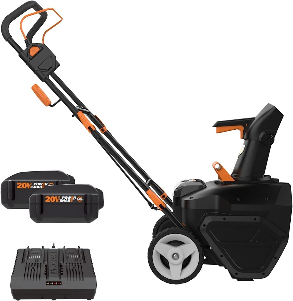A battery operated snow blower for heavy and wet snow